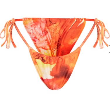 Orange Tie Dye Tie Side Bikini Bottoms