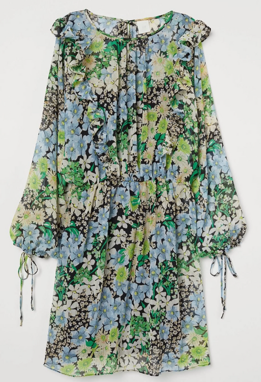 H&M - floral Chiffon Dress