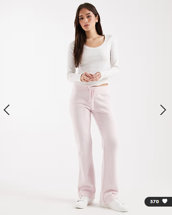 Hollister low rise bootcut joggers in baby pink