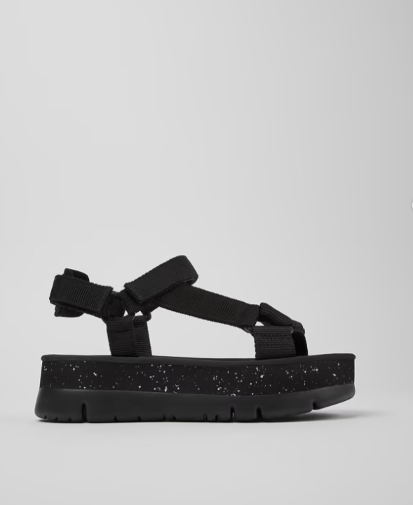 Camper - Black recycled PET sandals for women