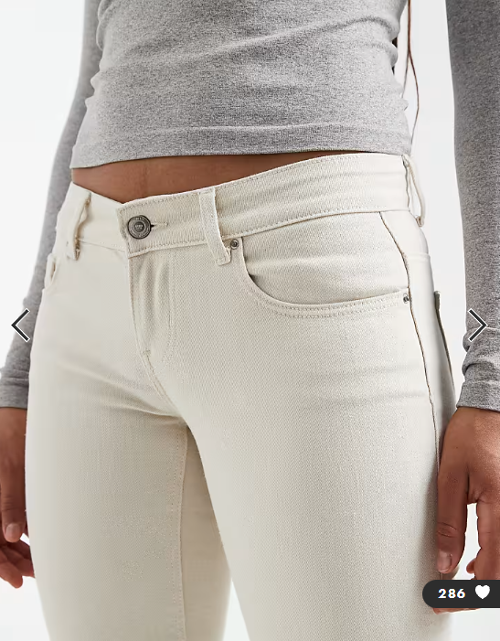 ONLY Tall Lola super low waist flared jeans in ecru
