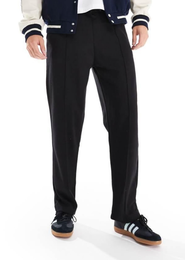 Bershka - wide leg pintuck jogger black