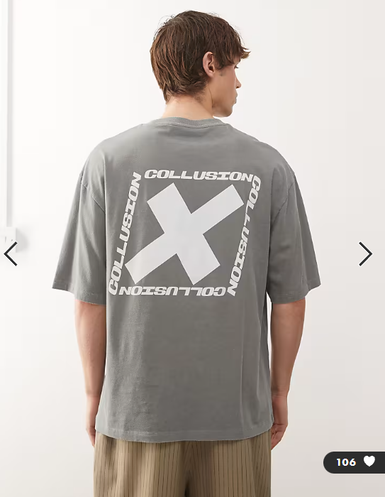 COLLUSION grey logo t-shirt