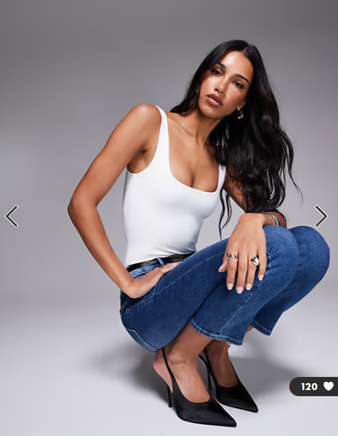 Good American sculpting modern tank bodysuit in white