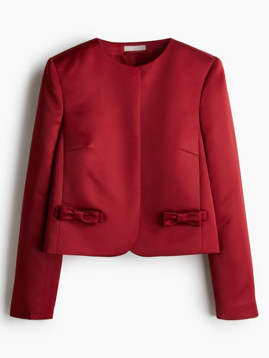 H&M - BOW-DETAIL SATIN BLAZER