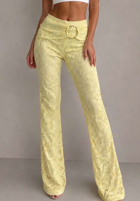 EGO-Trim detail low rise flared trousers