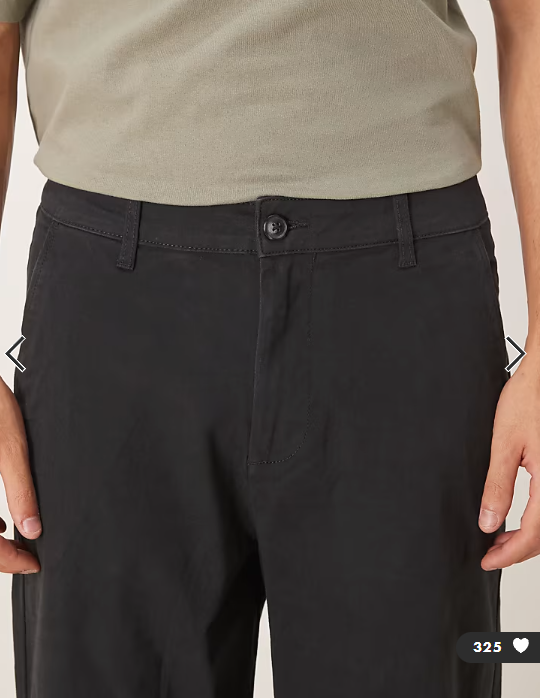 ASOS DESIGN loose chinos in black