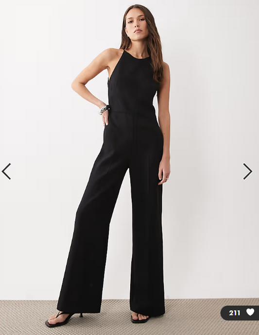 Mango Halterneck Backless Jumpsuit