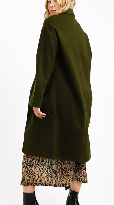 Topshop - asos - Topshop Chuck On Coat In Khaki