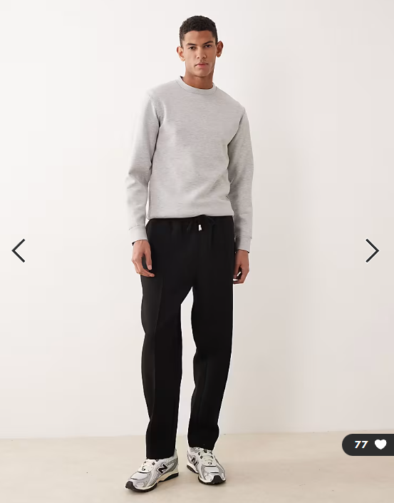 ASOS DESIGN heavyweight tapered fit jogger in scuba-style fabric in black
