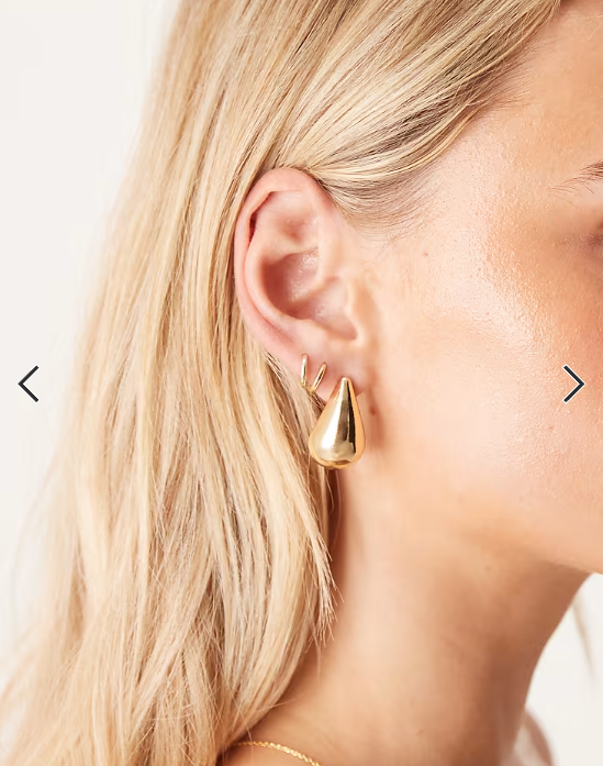 DesignB London teardrop earrings in gold