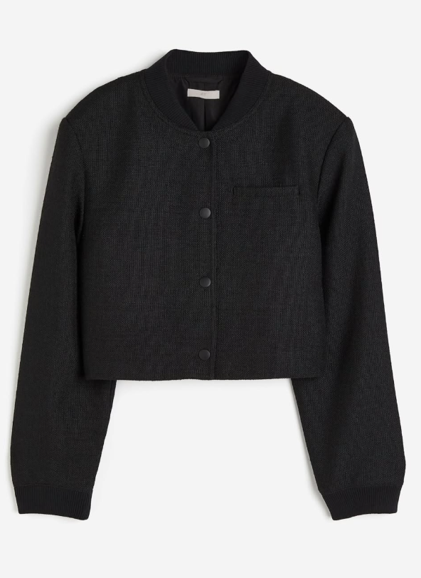 H&M-TEXTURED BOMBER JACKET