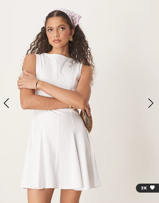 ASOS Design cotton sleeveless mini sundress in white