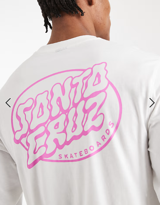 Santa Cruz mono graphic long sleeve t-shirt in white.