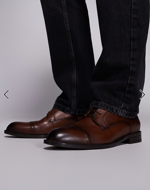 Boss - black tayil leather derby shoes in brown