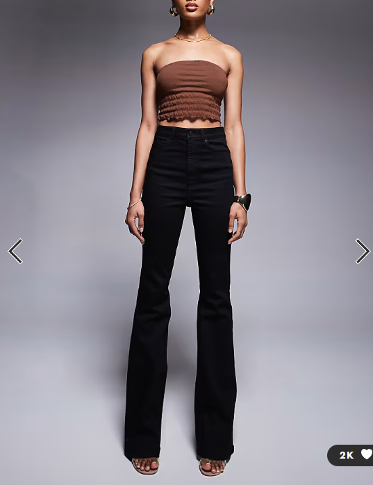 ASOS DESIGN Tall power stretch sculpt flare jeans in black