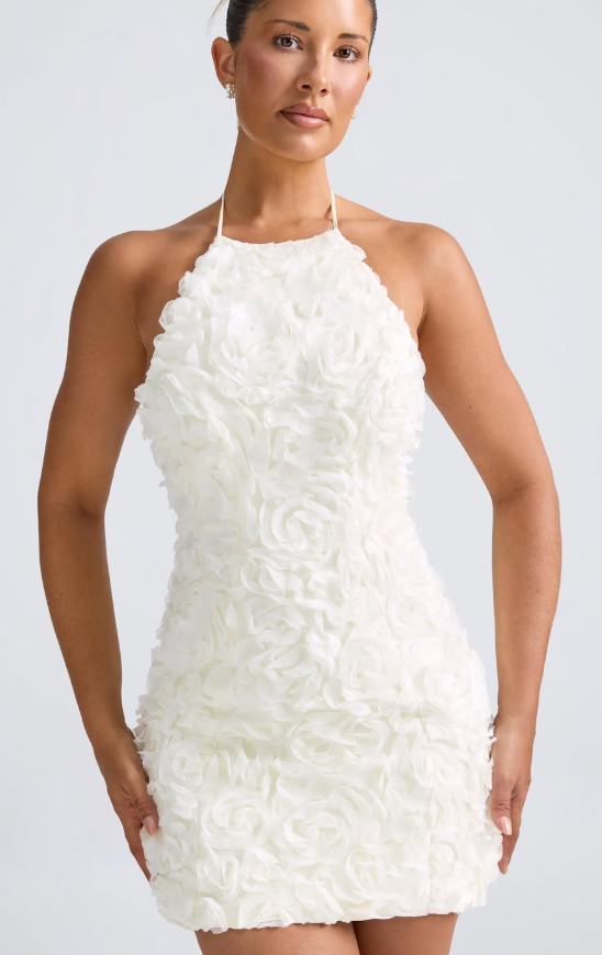 OhPolly-Floral Halterneck Backless Short Dress