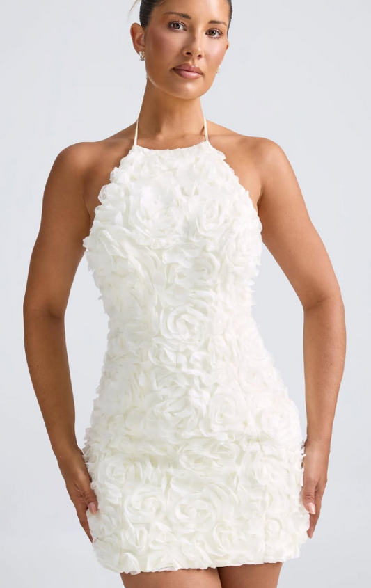 OhPolly-Floral Halterneck Backless Short Dress