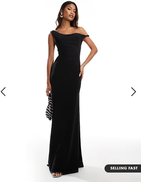 ASOS DESIGN twist shoulder with lace up back maxi dress in black