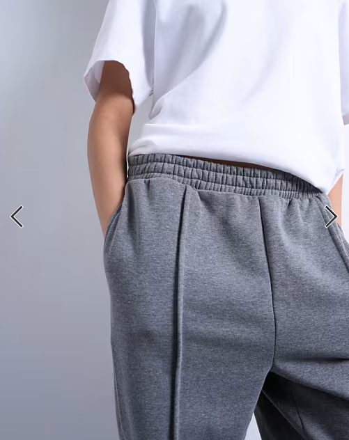 Topshop pintuck cuffed jogger in dark grey marl