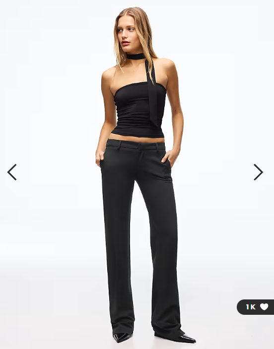 Bershka Bootcut trousers in black