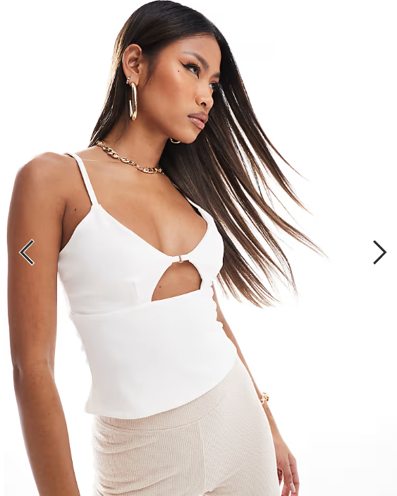 ASOS DESIGN bust cup cami top in cream