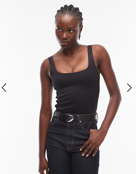 ASOS DESIGN Super Sculpt square neck bodysuit in black