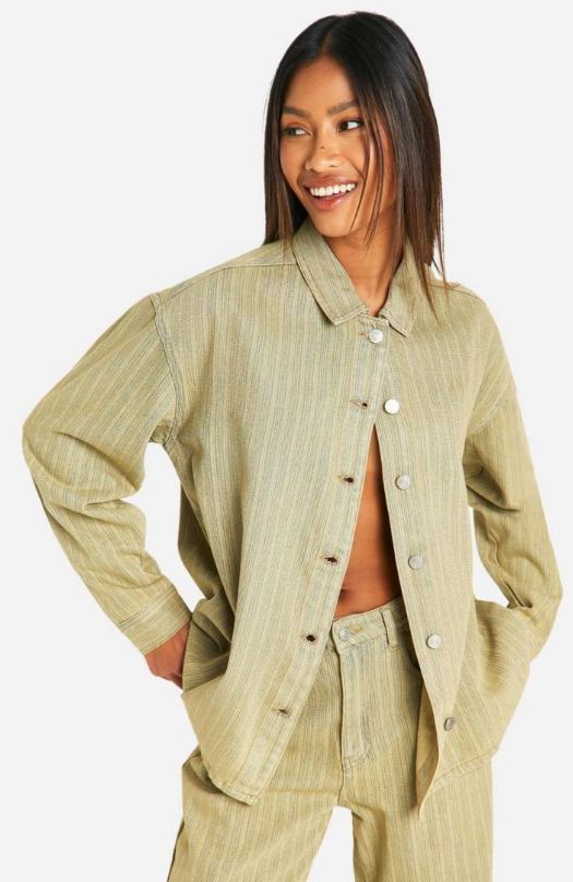 Boohoo - Tinted Wash Oversized Denim Shirt - vintage wash