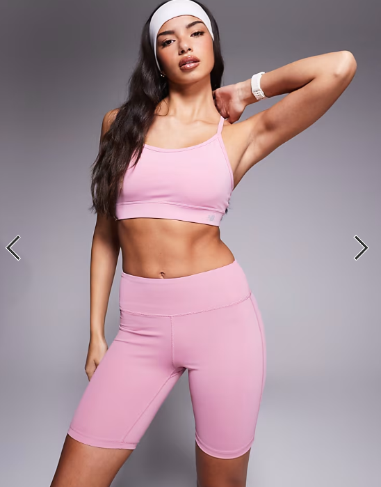 New Balance Essential sports bra in pink