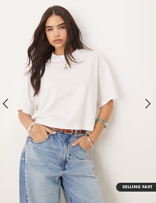 ASOS DESIGN boxy cropped t-shirt in white