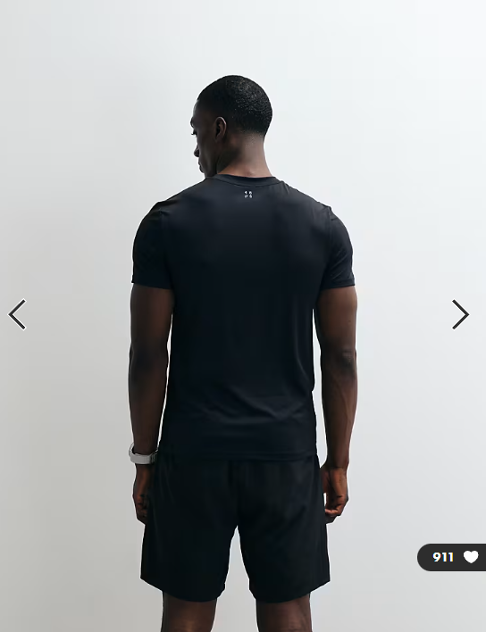 4505 Icon active quick dry muscle fit base layer training t-shirt in black.