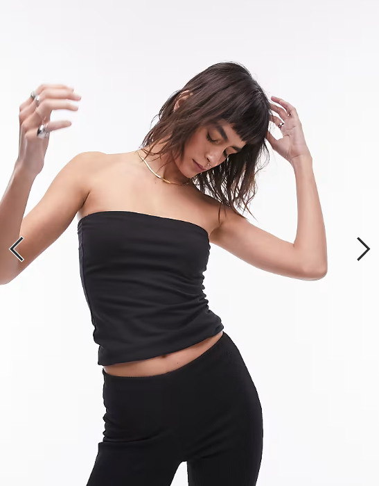 Topshop longline bandeau in black