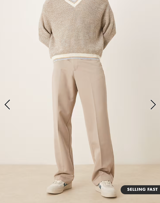 ASOS DESIGN smart wide leg trousers in stone
