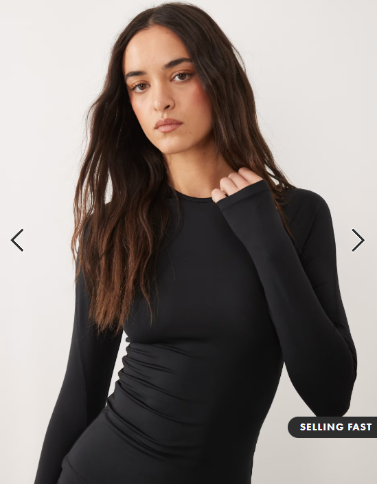 4505 Icon active quick dry slim fit long sleeve top in black