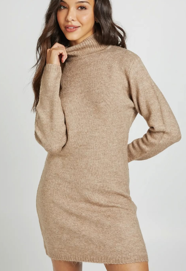 boohoo High Neck Super Soft Knitted Mini Dress