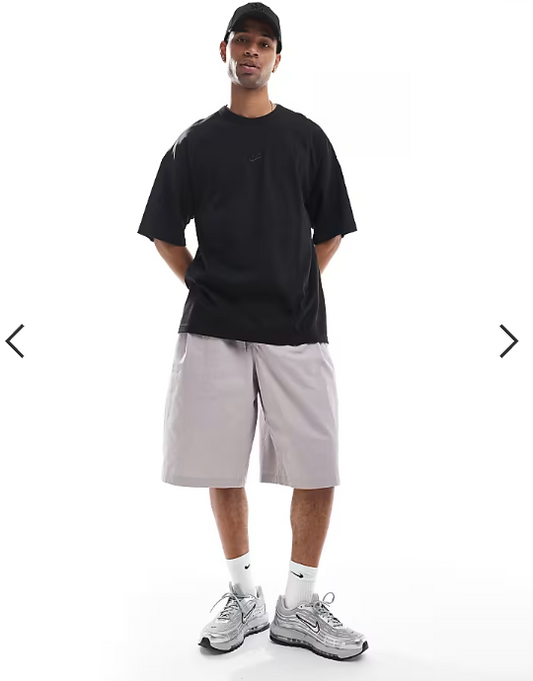 Nike Club Woven oversized shorts in grey