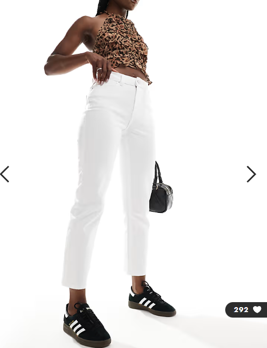 ONLY Emily high waist straight jean in white