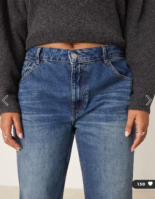 ASOS DESIGN Curve relaxed flare jean in dark midwash