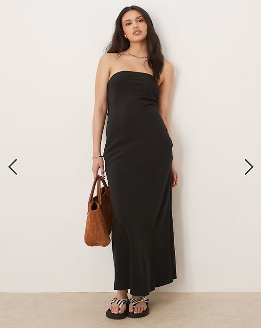 ASOS DESIGN bandeau maxi dress in black