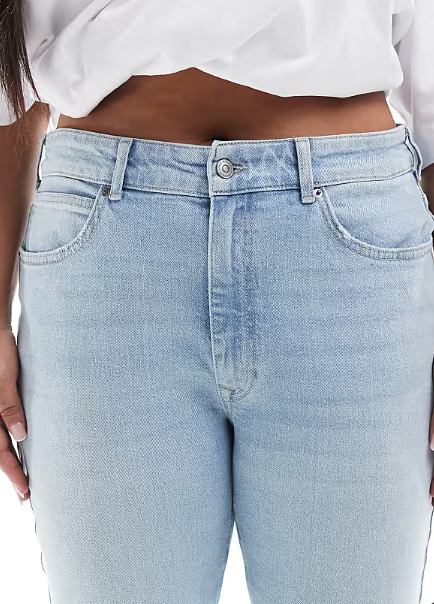Asos - ONLY Curve wide leg jeans in light blue