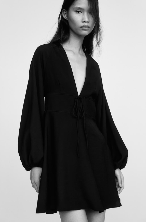 H&M - V-NECK DRESS - Black