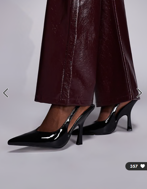 Simmi London Keely slingback heeled shoes in black patent