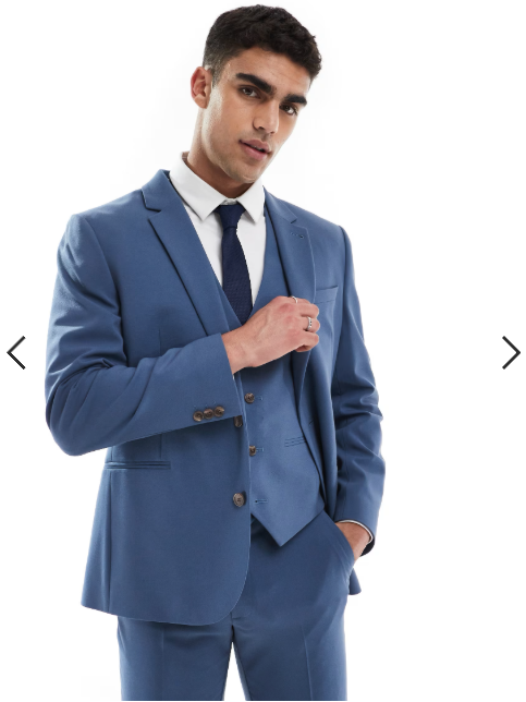 ASOS DESIGN skinny suit jacket in blue