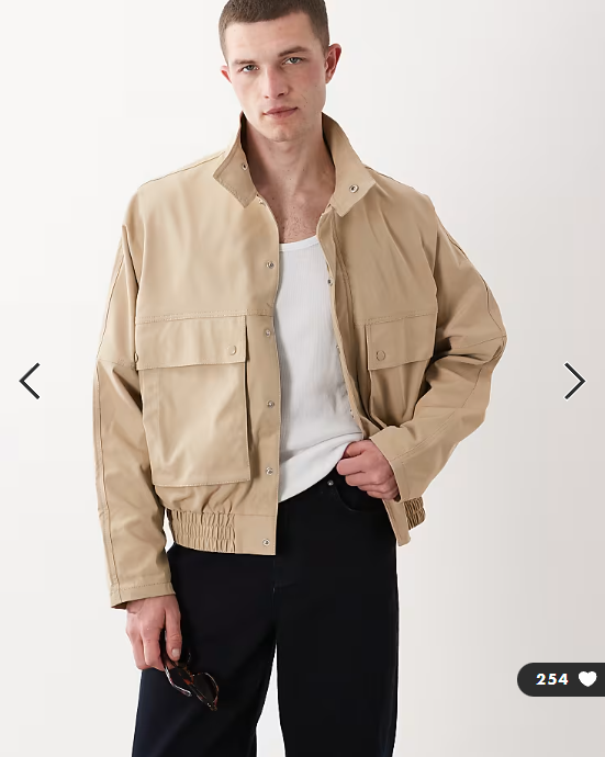 ASOS DESIGN oversized harrington jacket with funnel neck