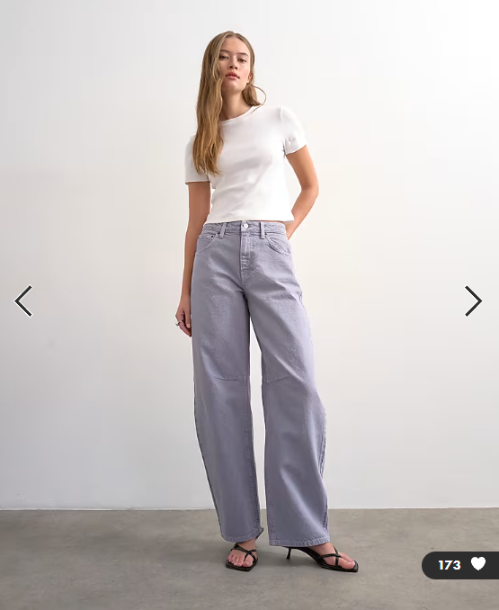 Topshop Barrel high rise jean in lilac