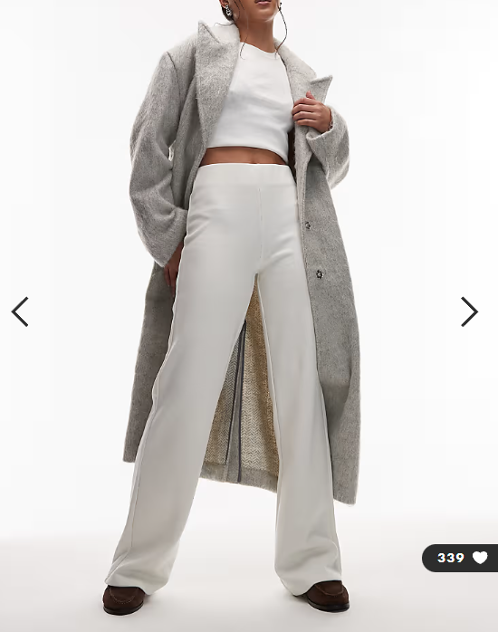 ASOS DESIGN Supersoft wide leg trouser in cream - WHITE