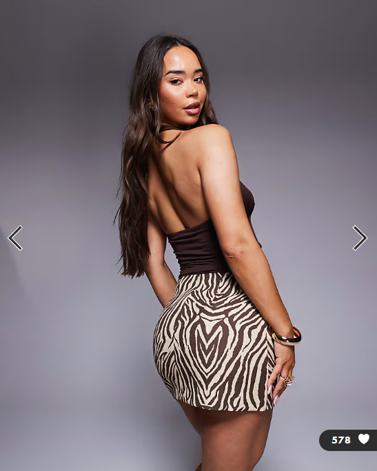 ASOS DESIGN mini skirt in zebra print