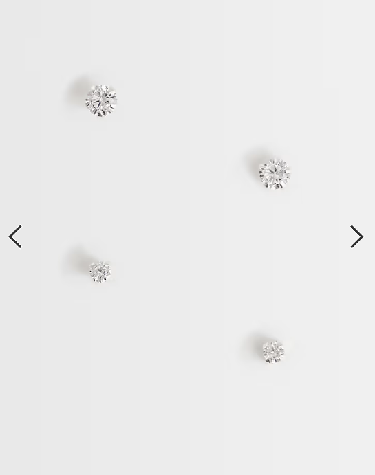 Kingsley Ryan crystal pack of 2 stud earrings in sterling silver