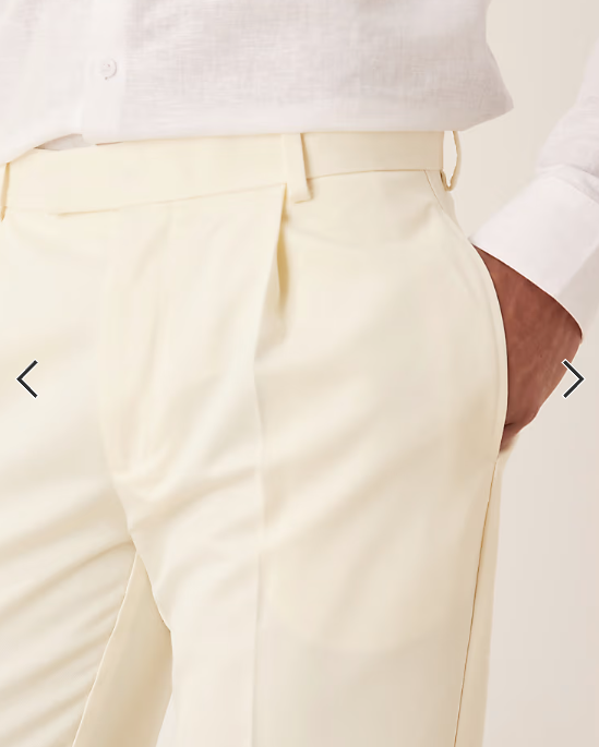 ASOS DESIGN straight leg smart trousers in buttermilk yellow