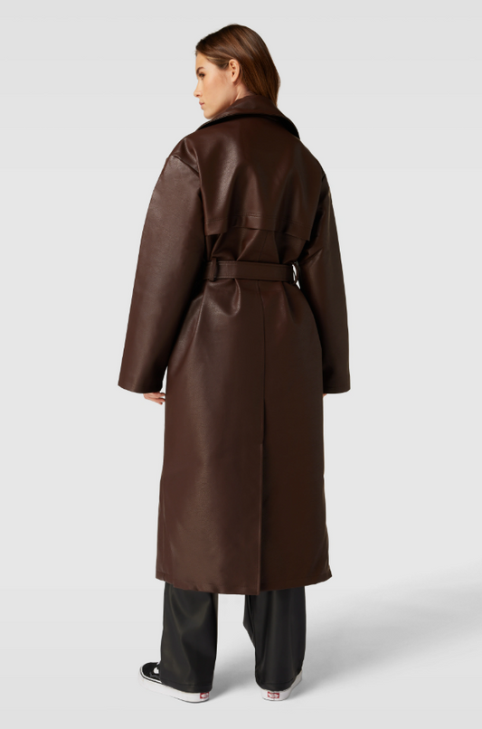 Oversized PU Trench Coat